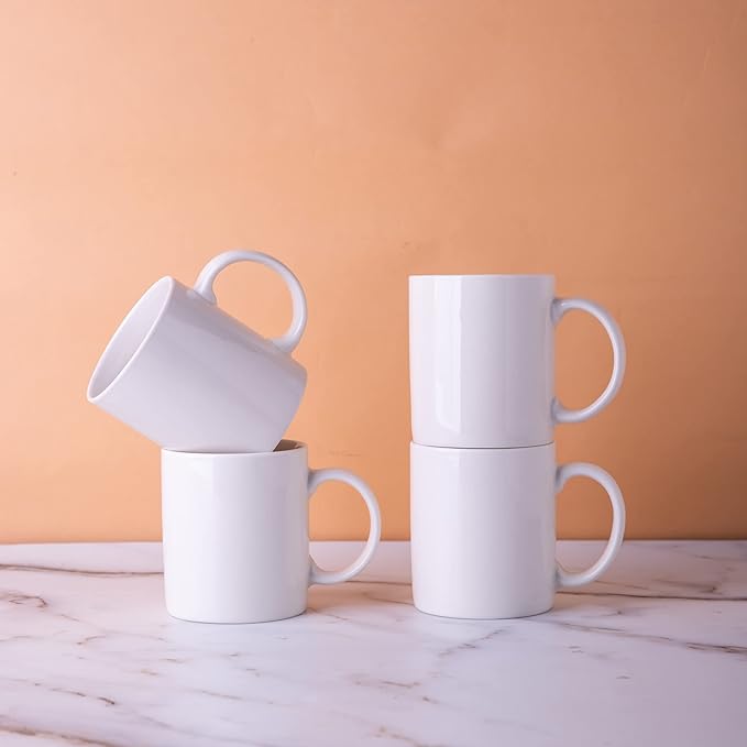 GBHOME 12 OZ Off White Coffee Mugs, Ceramic Bulk Coffee Mugs with Large Handle for Man, Woman, Light Weight Coffee Mugs Set for Latte/Cappuccino/Cocoa/Milk, Dishwasher & Microwave Safe, 36Pcs