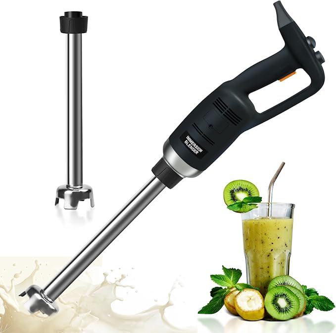 18 Inch Immersion Blender Electric handheld Blender Commercial Blenders Home Kitchen Mixer 500W Food Grade Stainless Steel Removable Shaft 4000-16000RPM for Shakes Soups Smoothies Puree