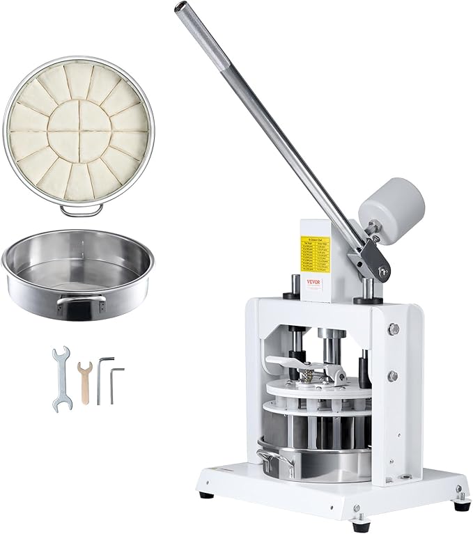 VEVOR Dough Divider,18PCS Manual Dough Divider Cutter,2.11oz - 9.88oz Dough Press Dough Cutting with 304 Stainless Steel Tray and Blade,Pastry Divider for Bakery,Restaurant,Commercial Food Preparation
