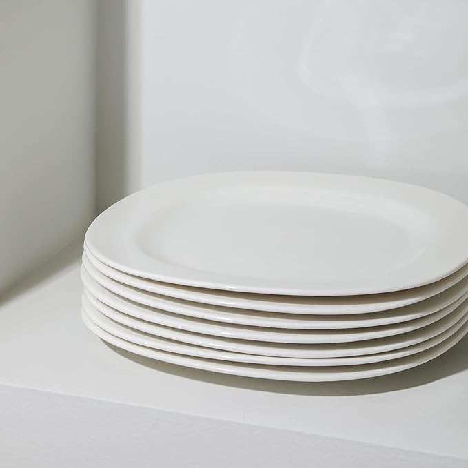 Stone Lain Quadro 4-Piece Salad Plate Set Porcelain, White