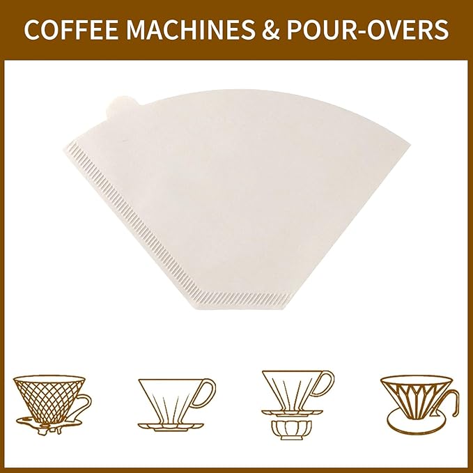 Coffee Filters #4,Coffee Filter 4 Cone Paper 12 Cup,200 Disposable Large Coffee Filters - White
