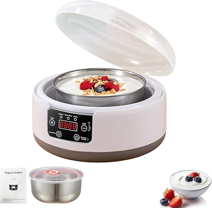 Yogurt Maker 3-in-1 Smart Yogurt Maker Machine with Temperature Control-Probiotic Yogurt, Rice Wine & Natto Fermenter for Healthy Homemade Foods(Basic)