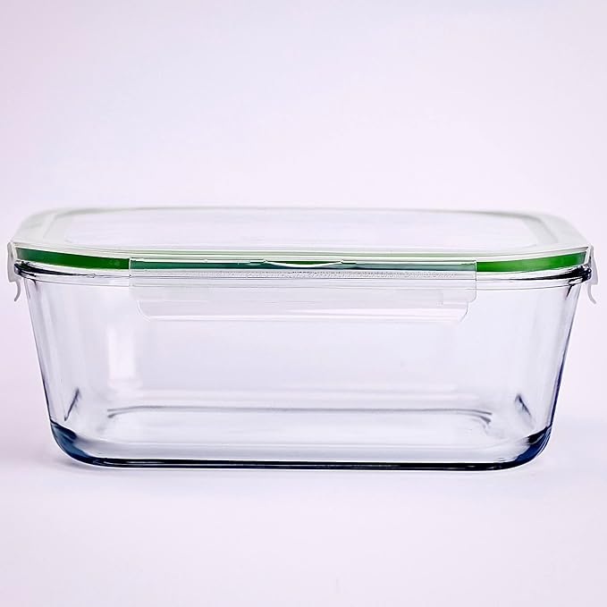 120 oz Large Glass Food Storage Containers with Airtight Lids 3.5 L Family Size Extra Large Bakeware Marinating Lock Baking Dish Container Glass Bowls Rectangle