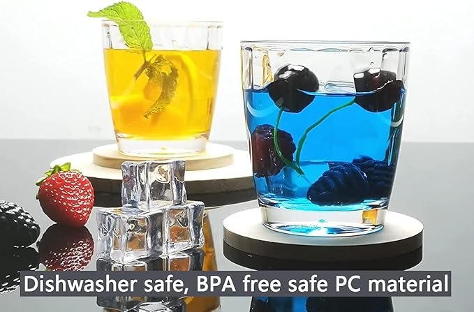 10 Oz Unbreakable Tritan Drinking Glasses Shatterproof Acrylic Glasses Drinkware BPA Free Hard Plastic Cups Reusable Kitchen Water Glasses Drinking Set of 8 (Clear)