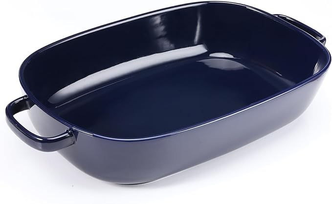 4.5 Quart Ceramic Baking Dish,Serving Bakeware for Casserole,Lasagna,Gratin,Broiling,Roasting,and Baking.Large Deep 14x10x3.11 inches Pan,Safe for Oven Microwave Refrigerator Disinfection Cabinet and
