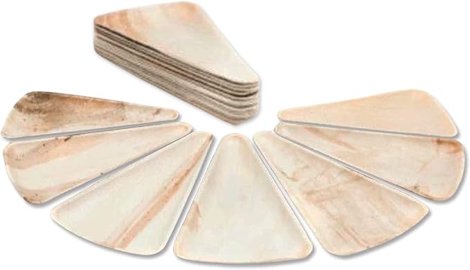 10" x 6" Pizza Palm Leaf Plates Better than Bamboo & Disposable Plates, Compostable, Biodegradable, Eco-Friendly Heavy Duty Party Plates Microwave Safe for Wedding Events (50 Pack)