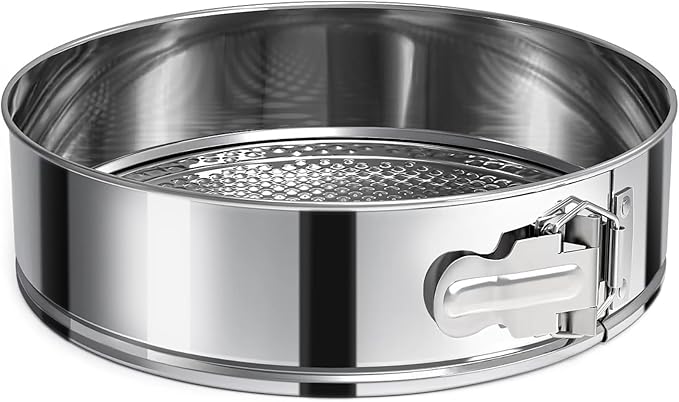 10 Inch Springform Pan 304 Stainless Steel Nonstick Springform Cake Pan with Removable Bottom, Round Spring Form Cheesecake Pans For Baking