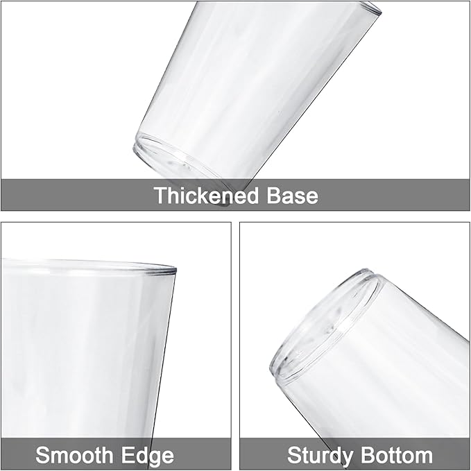 100 Count 12 oz Clear Plastic Cups, Plastic Drinking Cup for Party, Heavy-duty Party Glasses, Disposable Clear Cups for Water, Juice, Soda, Ice Coffee
