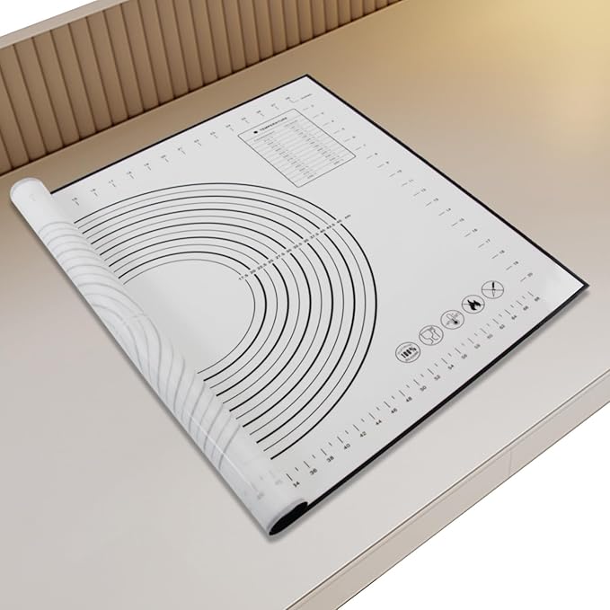 32x24" Extra Large Dough Mat Silicone Baking Mats for Rolling Pastry,Kneading Sourdough Bread Baking Supplies Black