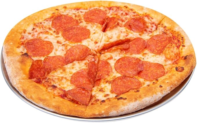 Restaurantware Met Lux 10 Inch Commercial Pizza Pan 1 Coupe Style Pizza Cooking Tray - Heavy-Duty 18-Gauge Aluminum Round Baking Tray Oven-Baking For Pizzas & More