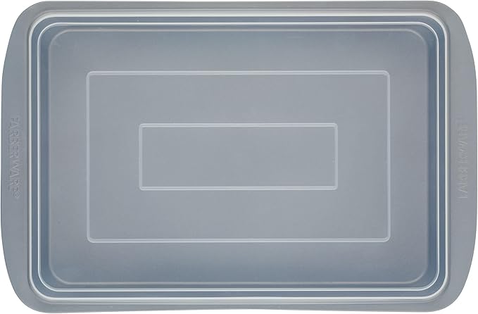 Farberware GoldenBake Bakeware Nonstick Baking Pan/Cake Pan with Lid, Rectangle, Insulated, 9 Inch x 13 Inch - Gray