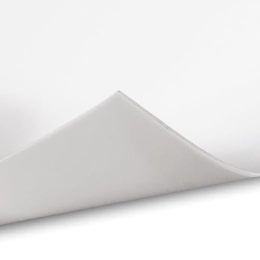 Exactly Rubber - White Silicone Sheet, 60A Durometer Silicone Mat, Food-Grade Rubber Mat with -80 to 450°F Temperature Resistance, 400% Elongation, Silicone Placemat Made in The USA, 1/32 x 12” x 36”