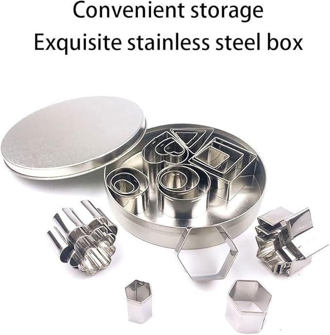 24 Piece Stainless Steel Cookie Moulds, Cookie Moulds Cookie Pastry Knife Set