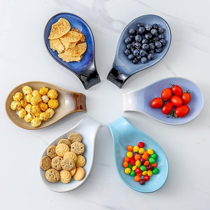 Nihow Ceramic Spoon Rest: 4 Inch Stable Utensil Rest - Spoon Holder for Kitchen counter/Countertop/Stove Top - Dishwasher Safe - Elegant Brown (1 PC)