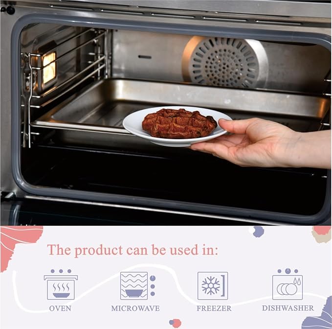 Miicol Small Dessert Plates Set of 6, Ceramic White Appetizer Plates 6 Inch, Mini Porcelain Serving Plate for Cake, Bread, Salad, Snack