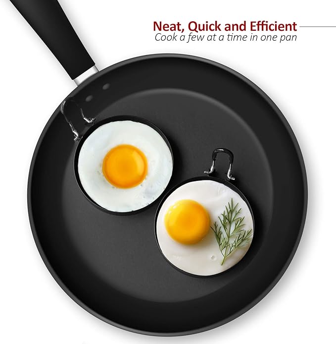 Eggs Rings, 4 Pack Stainless Steel Egg Cooking Rings, Pancake Mold for frying Eggs and Omelet