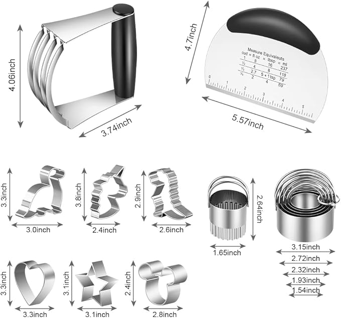 Stainless Steel Cookie Cutters, Pastry Cutter, Dough Cutter & Biscuit Cutter Set For Baking (10 Pcs/Set), Mickey Unicorn Dinosaur Heart Star Cookie Cutters for Kids Birthday Party
