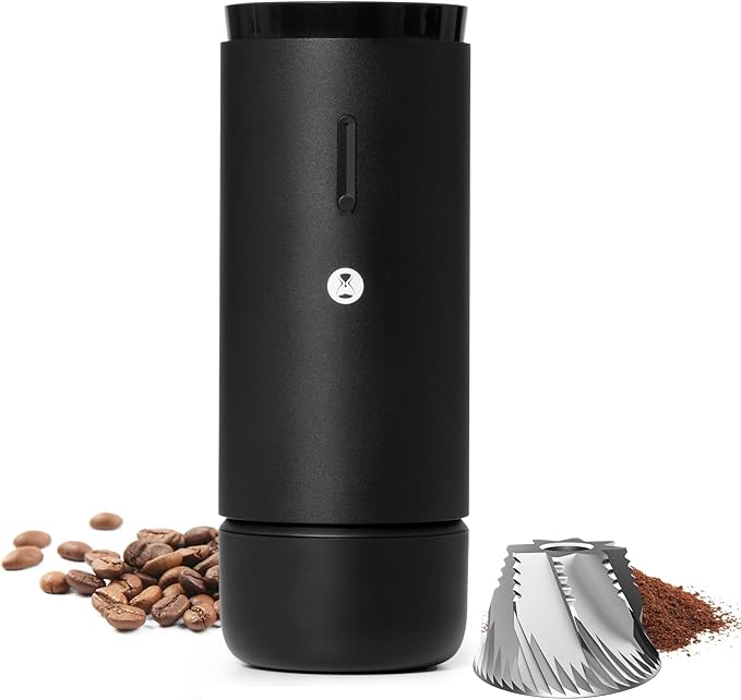 TIMEMORE Electric Coffee Grinder Portable - Adjustable Burr Grinder with 30 Precise Settings, Auto Stop & Clog Protection for Espresso, Pour-Over, French Press Moka,for Home Outdoor Use(Black)