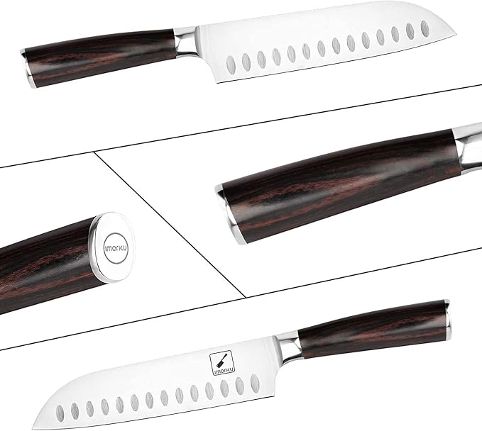 imarku Chef Knife 7 Inch Kitchen Knife Ultra Sharp Santoku Knife - 7Cr17Mov Japanese Chefs Knife, Kitchen Gadgets 2025, Apartment Essentials, Birthday Gifts for Him Her, Best Gifts for Women Men