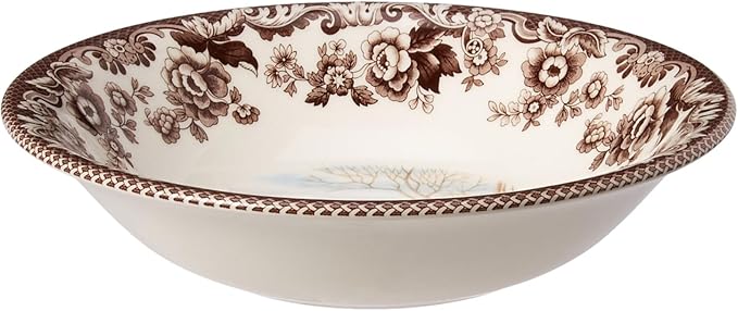 Spode Woodland Ascot Cereal Bowl, Red Fox – 8" Fine Earthenware Bowl Made in England, Versatile for Oatmeal, Salads & Desserts, Charming Wildlife Design – Microwave & Dishwasher Safe