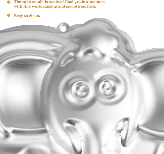 10-INCH Elephant Shaped Cake Pan Mould Aluminum 3D Animal DIY Cake Baking Pan for Birthday, Anniversary, Party, Christmas