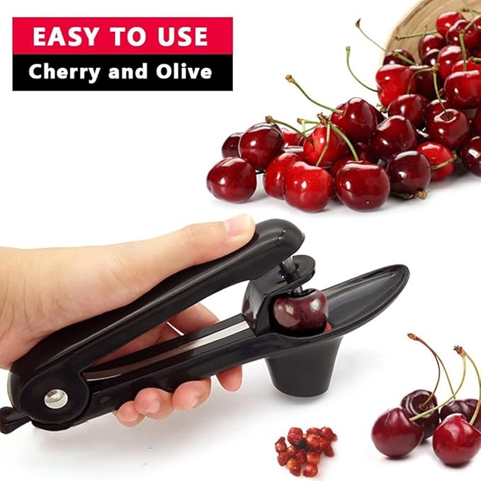 Cherry Pitter Tool Olive Stoner Core Stone Removal Kitchen Gadgets (Black)