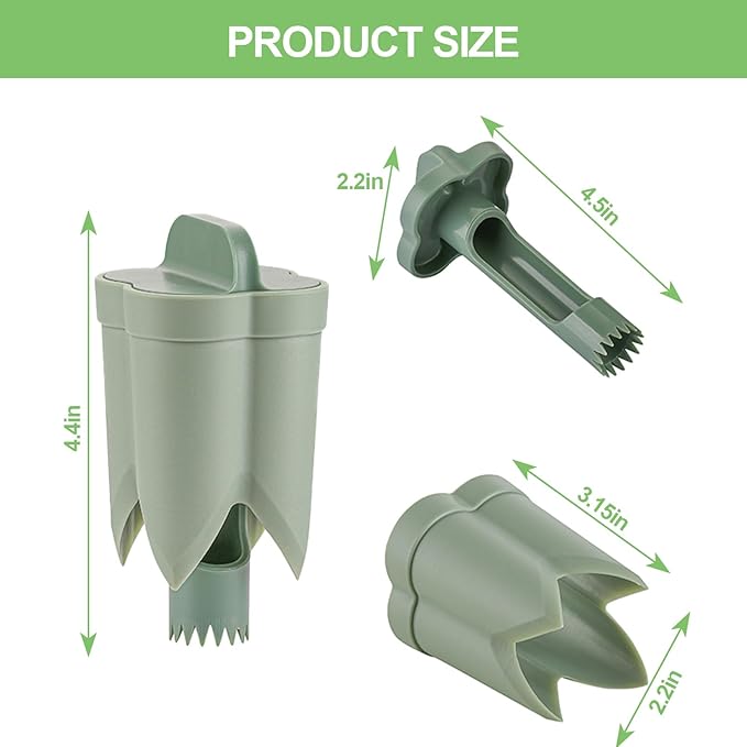 Pepper Corer,Chili Seed Remover Tool,Durable ABS Kitchen Gadget for Bell & Chili Peppers, 2-in-1 Design, Easy Twist Use, Ideal for Home Cooking, Camping(Green)