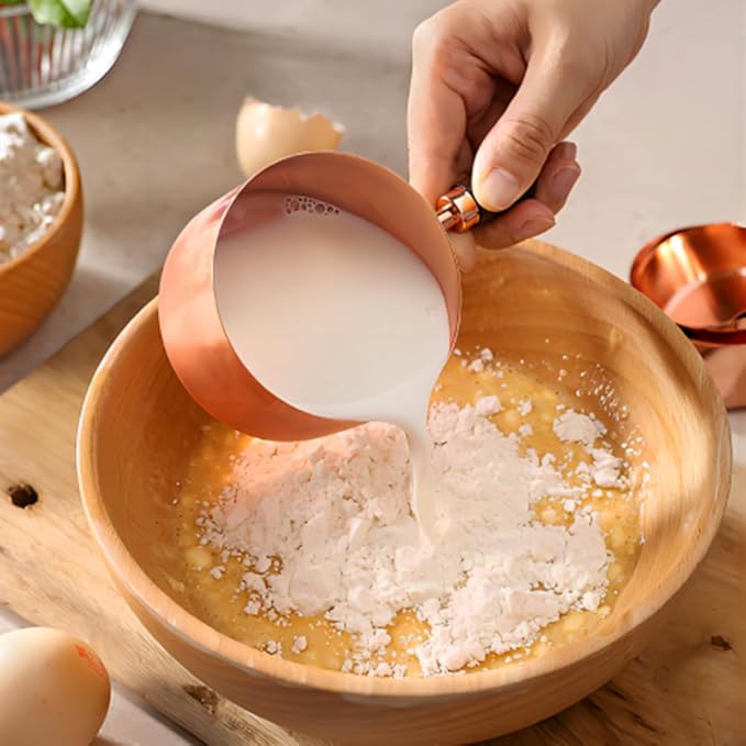Mini Sauce Pan, Stainless Steel Butter Warmer with Pour Spout and Wooden Handle Rose Gold Melting Pot for Making Sauces, Chocolate Melting, Coffee Tea Soup Warming(1cup)
