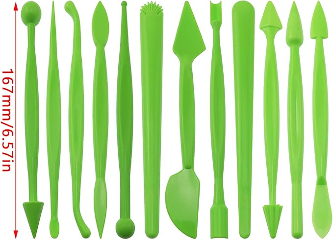 12PCS Sculpting Pen Tool Set Flip Cake Decorating Hand Clay Pottery Craft Casting For Pastry Molding Chocolate Sculpting Dessert Cake Flower Modeling Tools