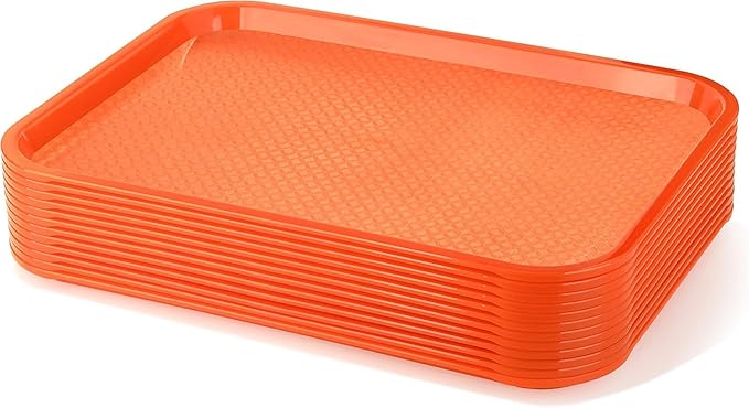 New Star Foodservice Fast Food Tray, Set of 12 (Orange, 12 by 16-Inch)