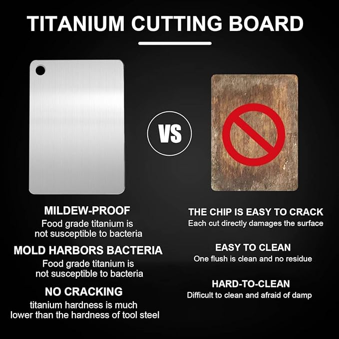 Katuchef Titanium Cutting Board,Katuchef Titanium Cutting Boards for Kitchen,Double-Sided Cutting Board for Vegetables And Meat, Easy To Clean and Store(M+XL)