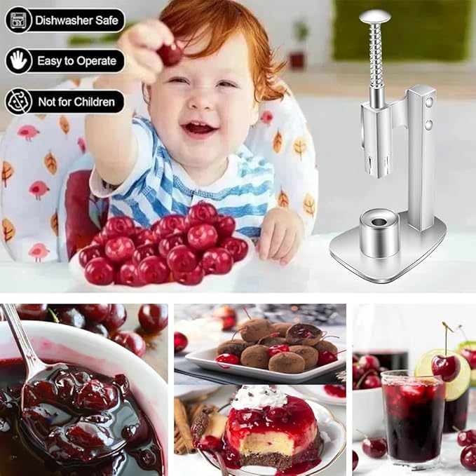 Cherry Pitter Remover Tool Stainless Steel Manual Jujube Pitter, Portable Cherry Core Remover Push Out Pit Remover Tools, More Labor Saving