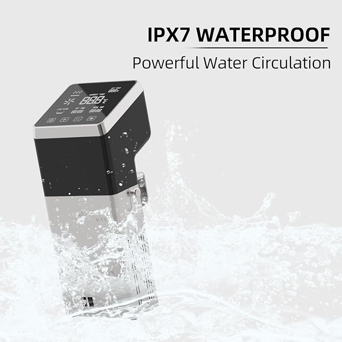 Anchorchef Sous Vide 1400W Precision Cooker, Professional Sous Vide Cooker with Stainless Immersion Circulators, with large Touchscreen Accurate Temperature Timer, Fast-Heating, Powerful Pump Design