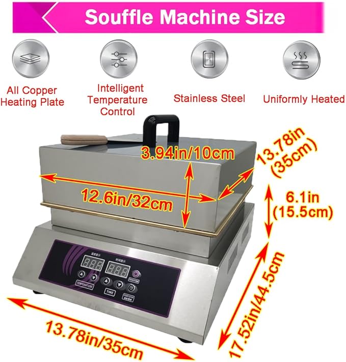 Commercial Souffle Making Machine Electric Dorayaki Maker Pancake Maker Non-Stick Single Copper Plate Muffin Pancake Dorayaki Souffle Machine 110V