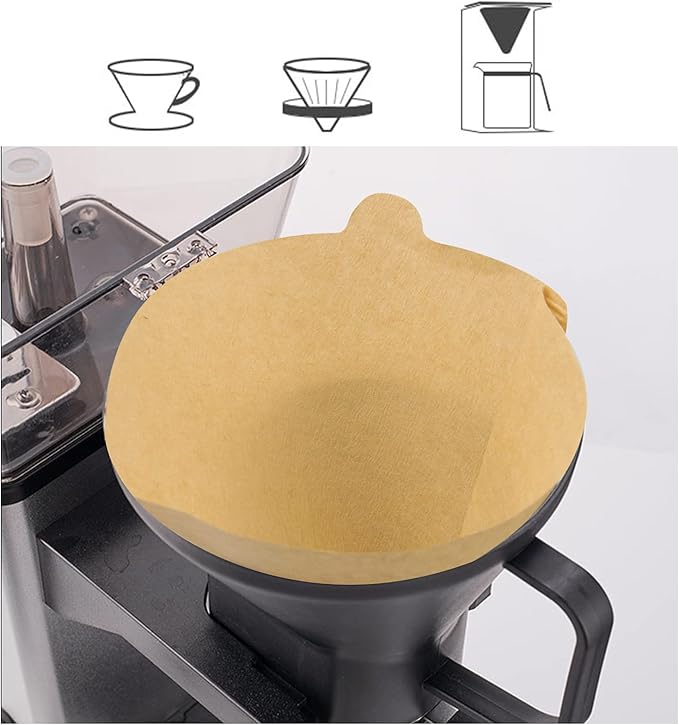 Coffee Filters 2, Cone Coffee Filters, Disposable Natural Paper Filter 1-4 Cup, Pour Over Coffee Filter Compatible with V60 and Drip Coffee Maker, (Unbleached, 100 Count)
