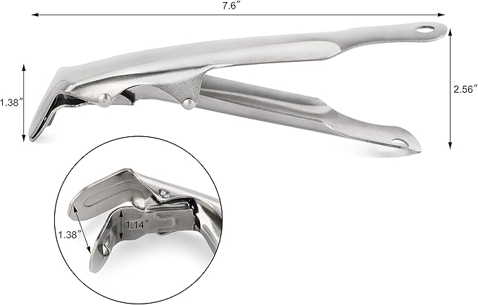 New Star Foodservice 50479 Deep Pizza Tray Pan Gripper Holder, 8", Silver
