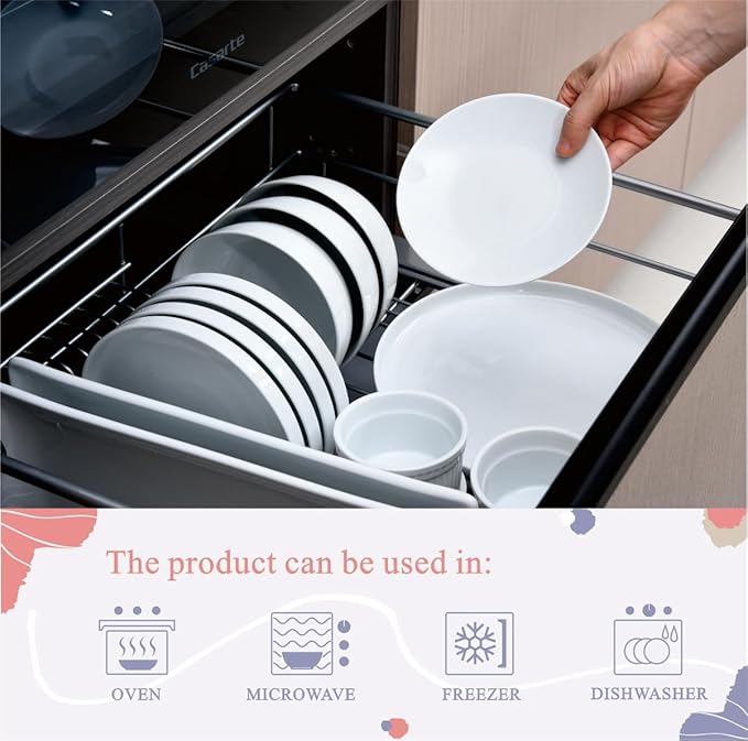 Miicol Small Dessert Plates Set of 6, Ceramic White Appetizer Plates 6 Inch, Mini Porcelain Serving Plate for Cake, Bread, Salad, Snack