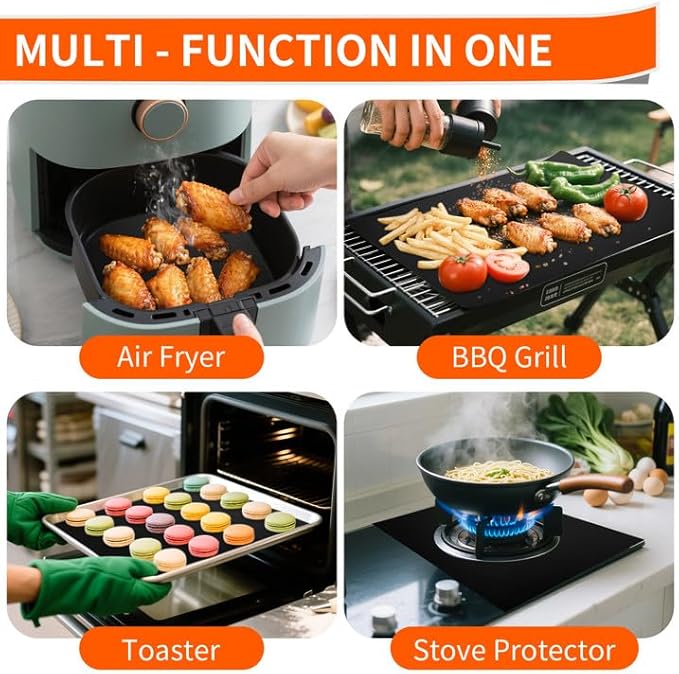 Oven Liners for Bottom of Oven, Heavy Duty Non-stick Teflon Oven Mat for Bottom of Oven, Reusable Oven Liners for Bottom of Electric Oven, BPA & PFOA Free, 23.6"X 15.7", 2/4 Pack