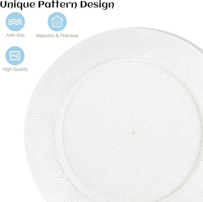 Homienly Wheat Straw Dinnerware Set,40-Piece Dish Set for 8, Dinner Plates, Dessert Plate, Cereal Bowls, Cups, Appetizer Plates,Reusable Dinner Plates Kids Plates and Bowls Sets, White