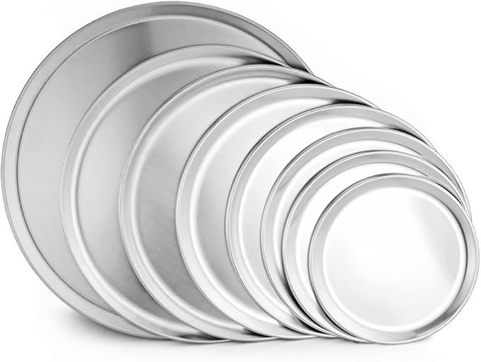 New Star Foodservice 51049 Restaurant-Grade Aluminum Pizza Pan, Baking Tray, Coupe Style, 16-Inch, Pack of 6