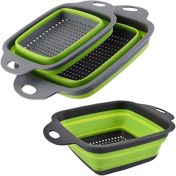 Collapsible over sink Colander Combo Pack 15.55 x 10.2 x 1.7