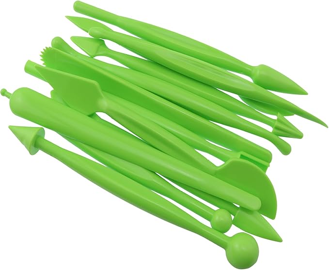 12PCS Sculpting Pen Tool Set Flip Cake Decorating Hand Clay Pottery Craft Casting For Pastry Molding Chocolate Sculpting Dessert Cake Flower Modeling Tools