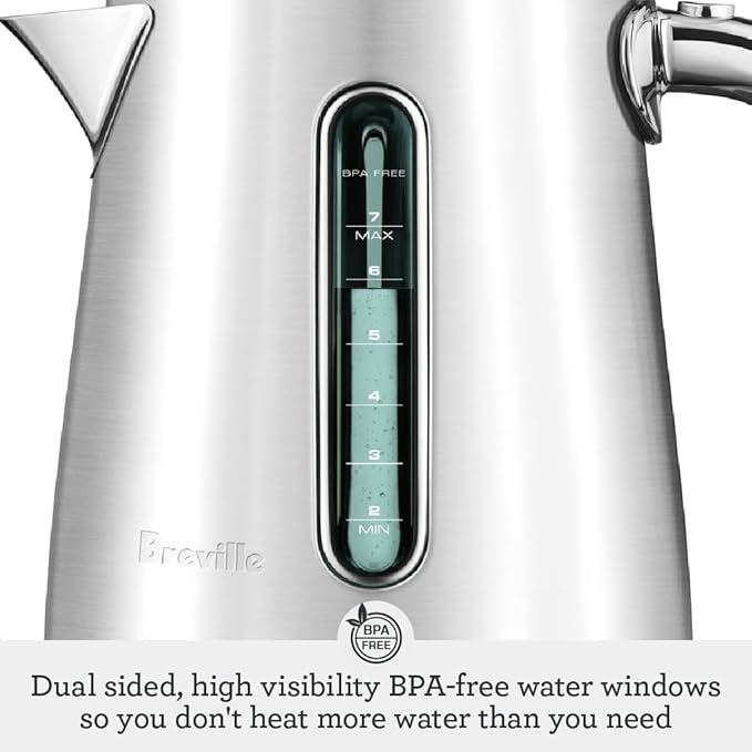 Breville BKE845BST Smart Kettle Luxe Water Heater, 7 Cup, Black Stainless Steel