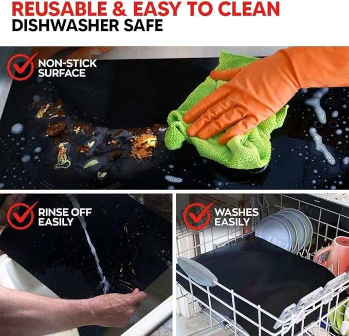 Product image Premium Extra Thick Oven Liners for Bottom of Oven, Non Stick Stove Liners for Bottom of Electric Stove, Reusable Mat Kitchen Accessories, Mat for Electric Gas Grill BPA & PFOA Free