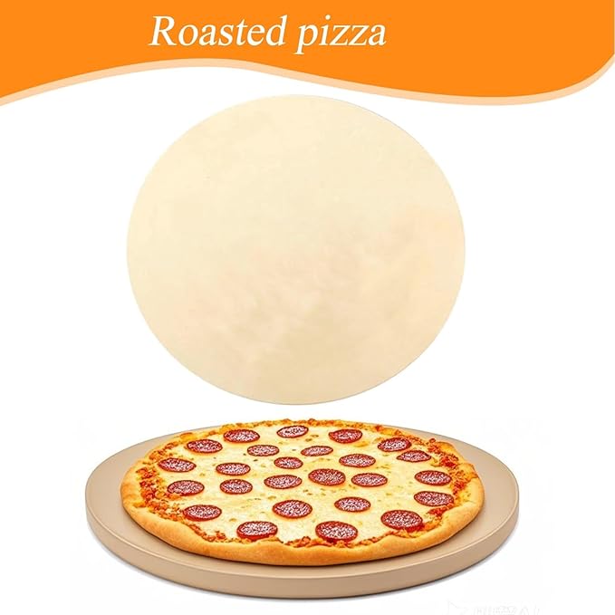15 Inch Round Pizza Baking Stone for Grill and Oven,Big green Egg Accessories,Heavy Duty Ceramic Pizza Grilling Pan,Thermal Shock Resistance Perfect for Baking Crisp Crust Pizza