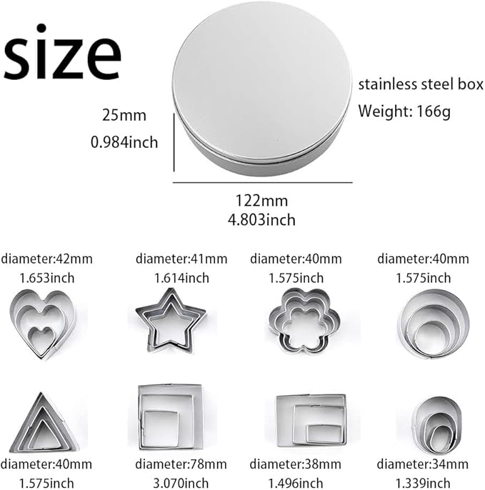 24 Piece Stainless Steel Cookie Moulds, Cookie Moulds Cookie Pastry Knife Set