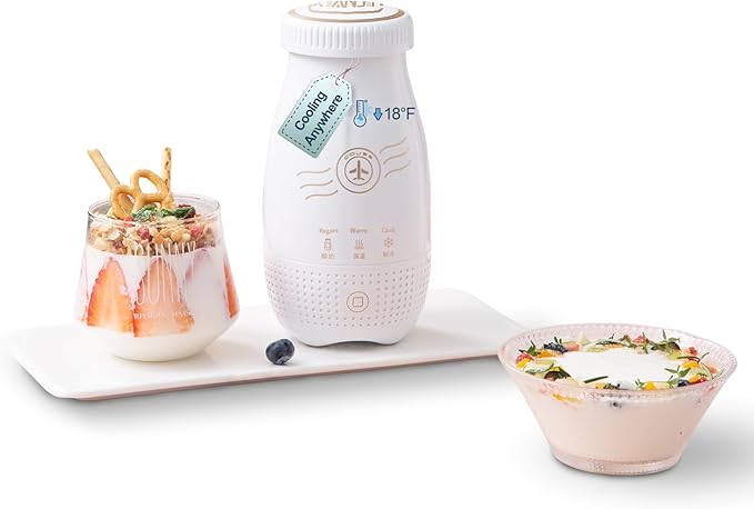 XIANJIN Yogurt Maker, Insulated & Refrigerated, 250ml Capacity, Compact & Portable for Home Use, Multi-Function Self-Made Yogurt Machine