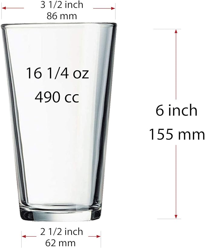 Set of 12 - Drinking Glasses 16 oz Highball Water Glasses Cups Sets Pint Glasses Beer Glasses Tumblers Bar Glasses Design for Home and Kitchen