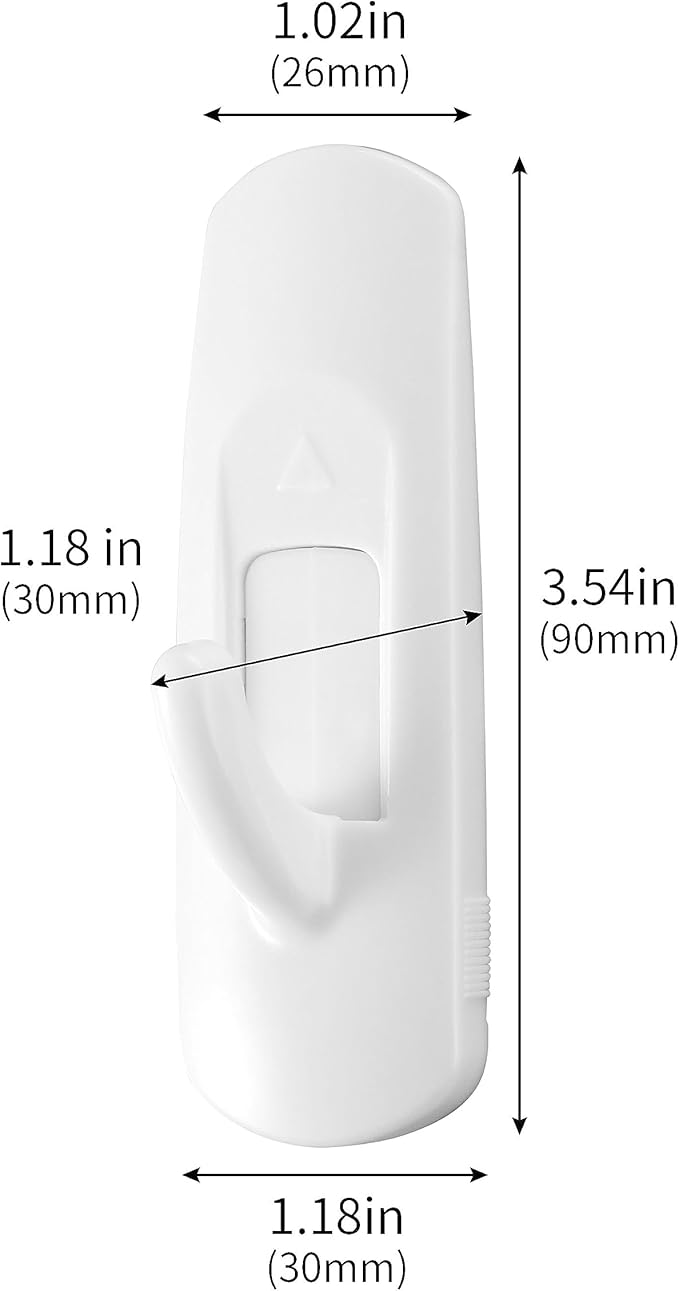 14 Large Hooks+20 Removable Strips, White Utility Hooks, Heavy Duty with Adhesive Strips, Damage-Free Organize Hooks, No Tools Wall Hook for Hanging, Value Pack