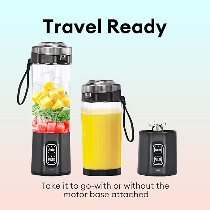 Portable Blender for Smoothies, 24oz Mini Blender for Shakes and Smoothies W/Pulse Blend and Protection Design for Home, Personal for Home, Travel